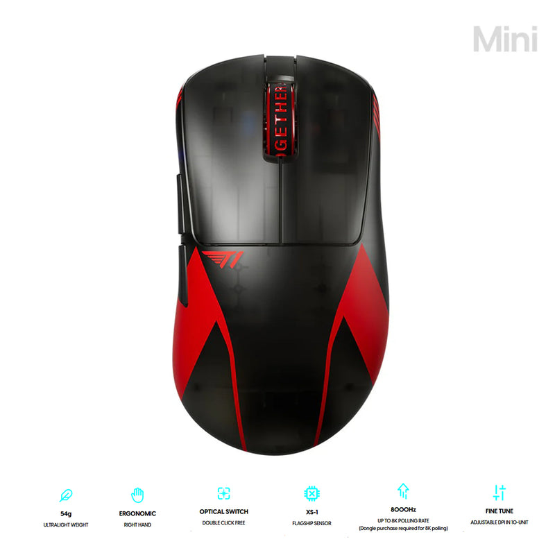 Pulsar Xlite V4 T1 Edition Ultralight Weight eSports Gaming Mouse Size 1 (Black) (PXL41T1)