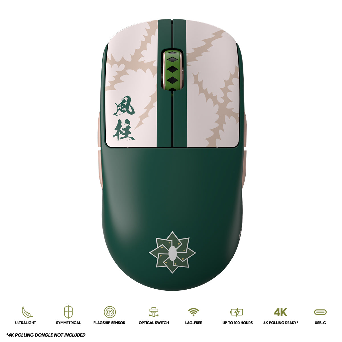 Pulsar X2A Ambidextrous Symmetrical Ultralight Wireless Gaming Mouse Demon Slayer Shinazugawa Sanemi Limited Ed. Size 2 (PX2A2SN)