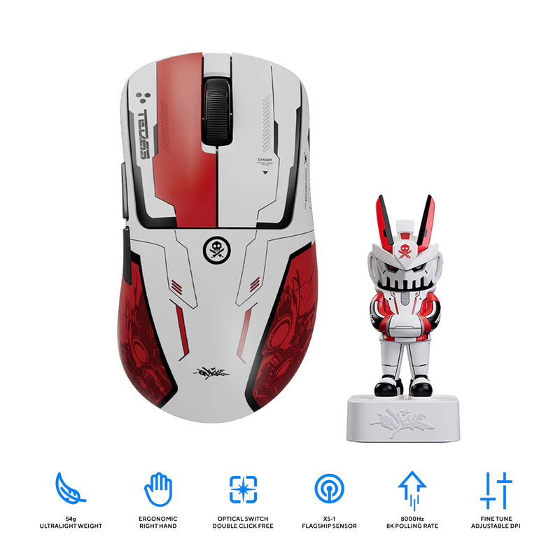 Pulsar x Quiccs Xlite V4 Wireless Ultralight Esport Gaming Mouse Size 1 (White) (PXL41QCS)