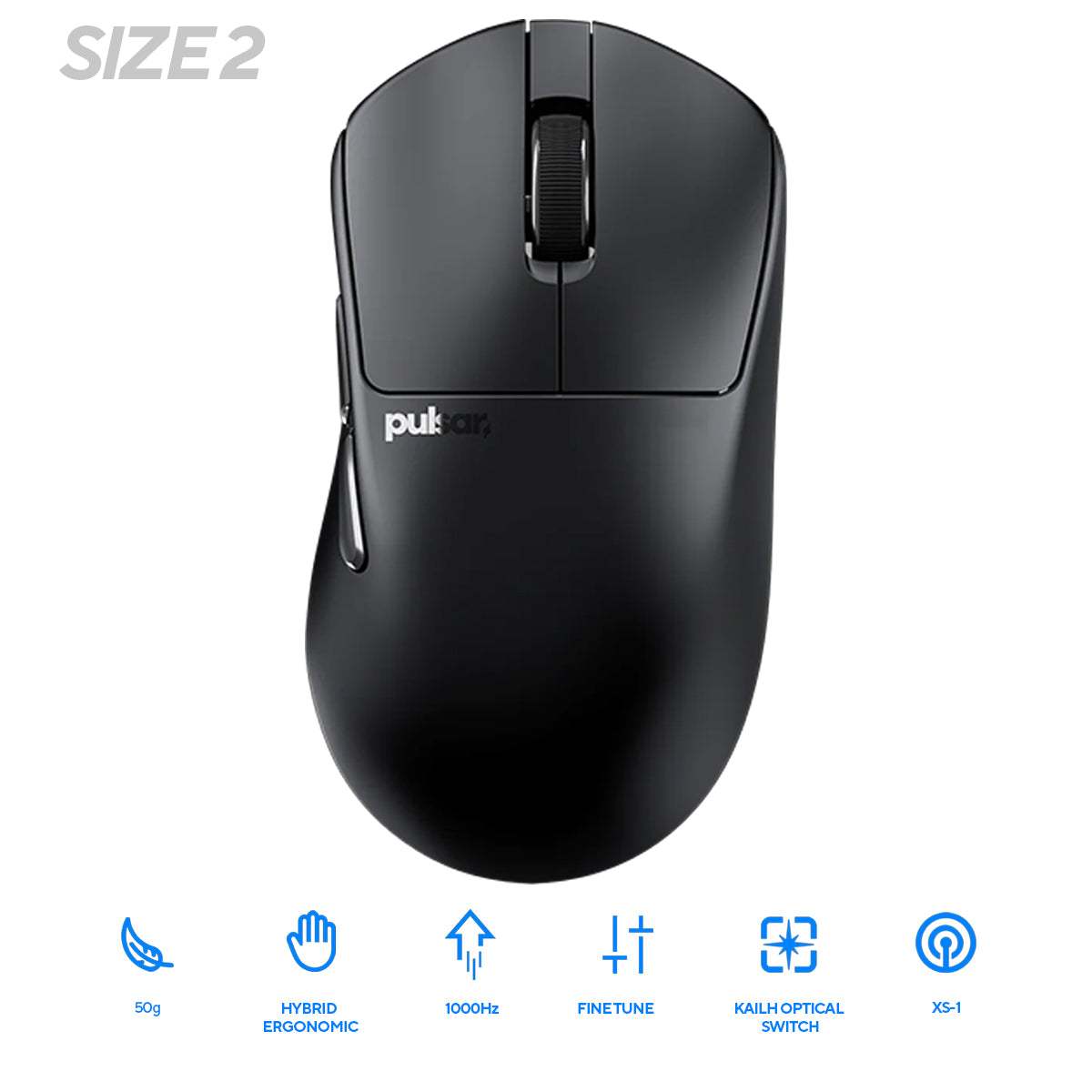 Pulsar X3 Ultralight Weight eSports Mouse Size 2 (Black, White) (PX3R21, PX3R22)