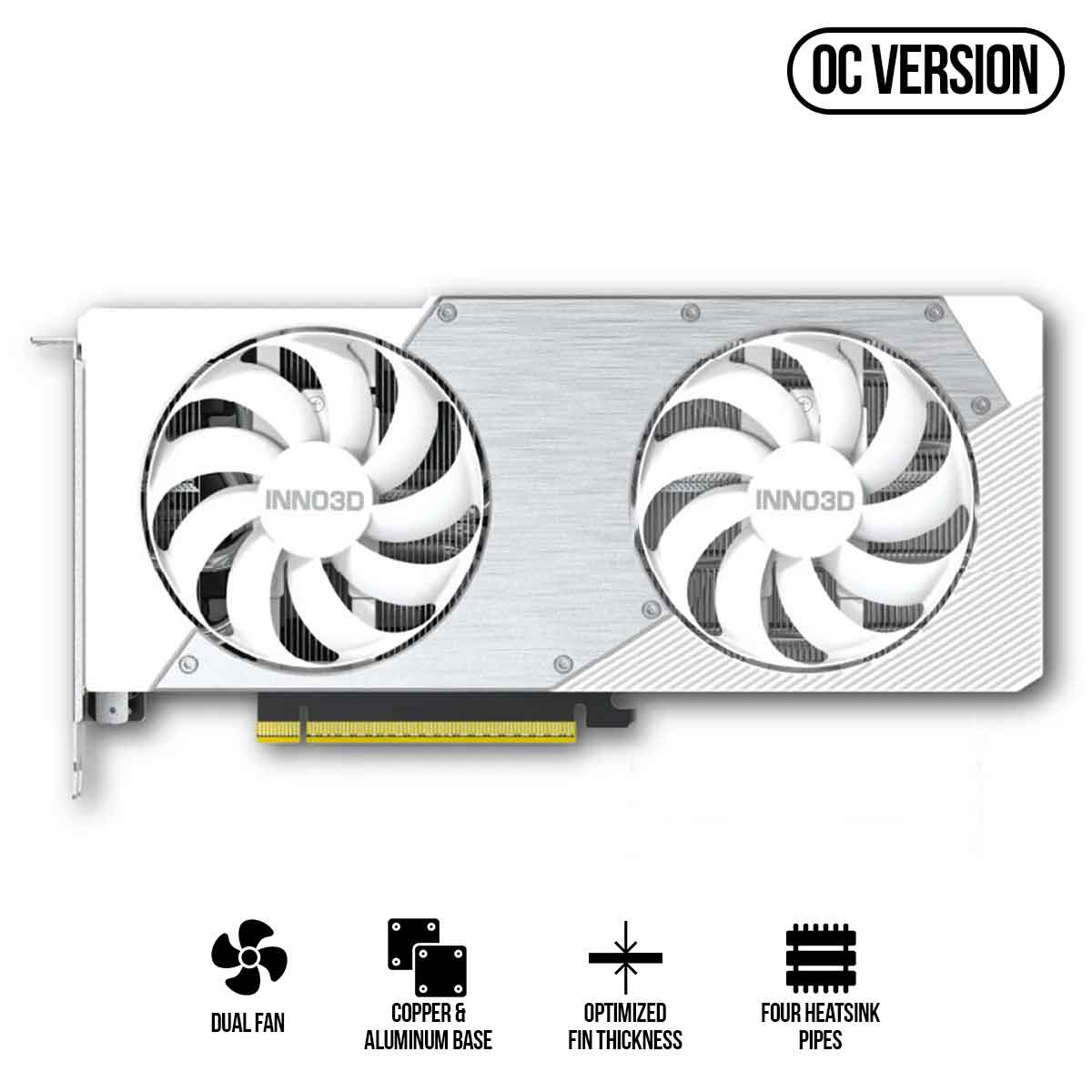 Inno3D Geforce RTX 5060 Ti TWIN X2 OC 16GB GDDR7 Graphics Card (White) (N506T2-16D7X-191073W)
