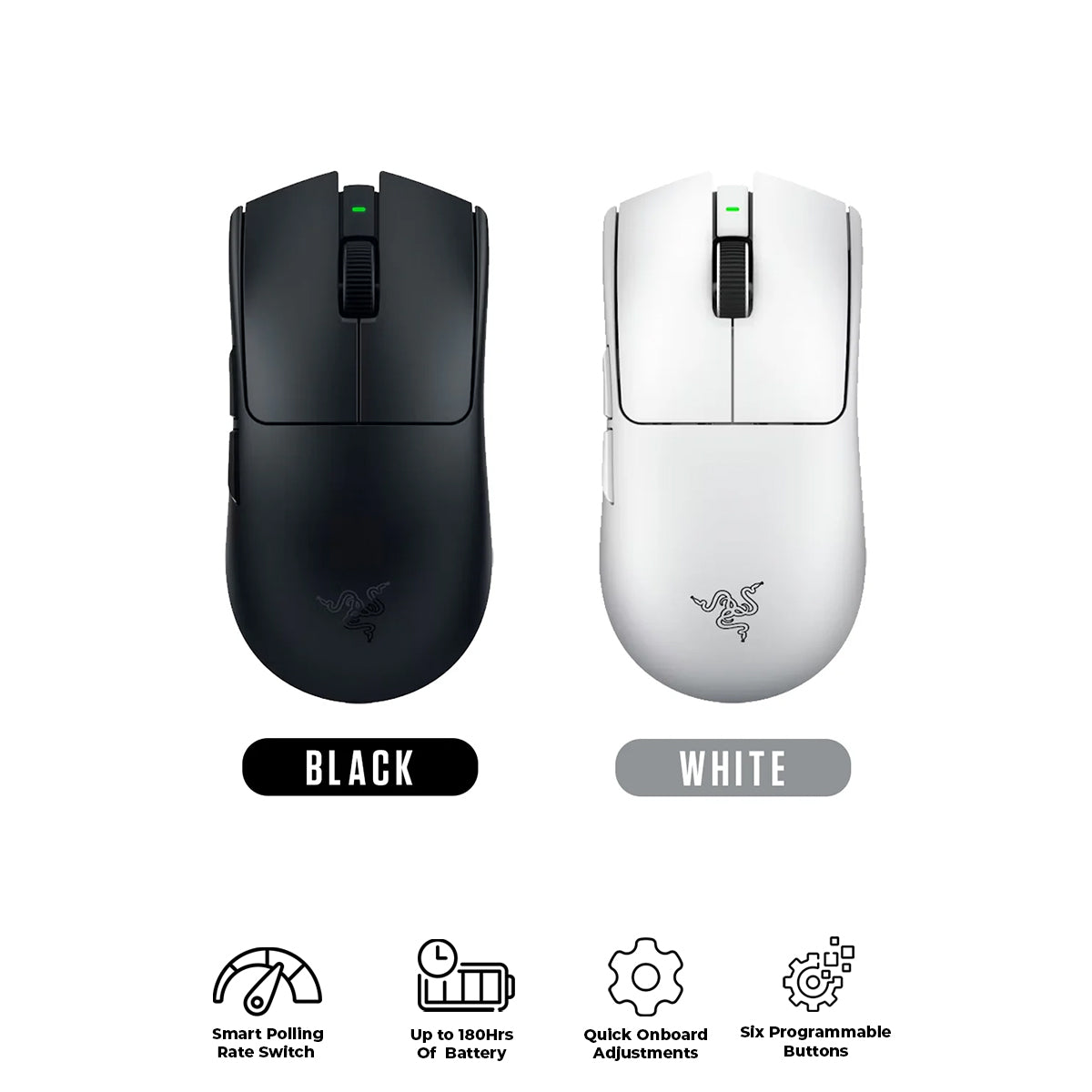 Razer Viper V4 Pro Ultra-Lightweight Wireless Symmetrical eSports Gaming Mouse (Black, White)