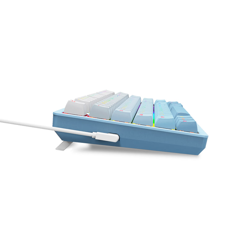 E-Yooso Z-94 Tri-Mode RGB 94-Keys Hot-Swappable Mechanical Keyboard White/Blue (Linear White switch)
