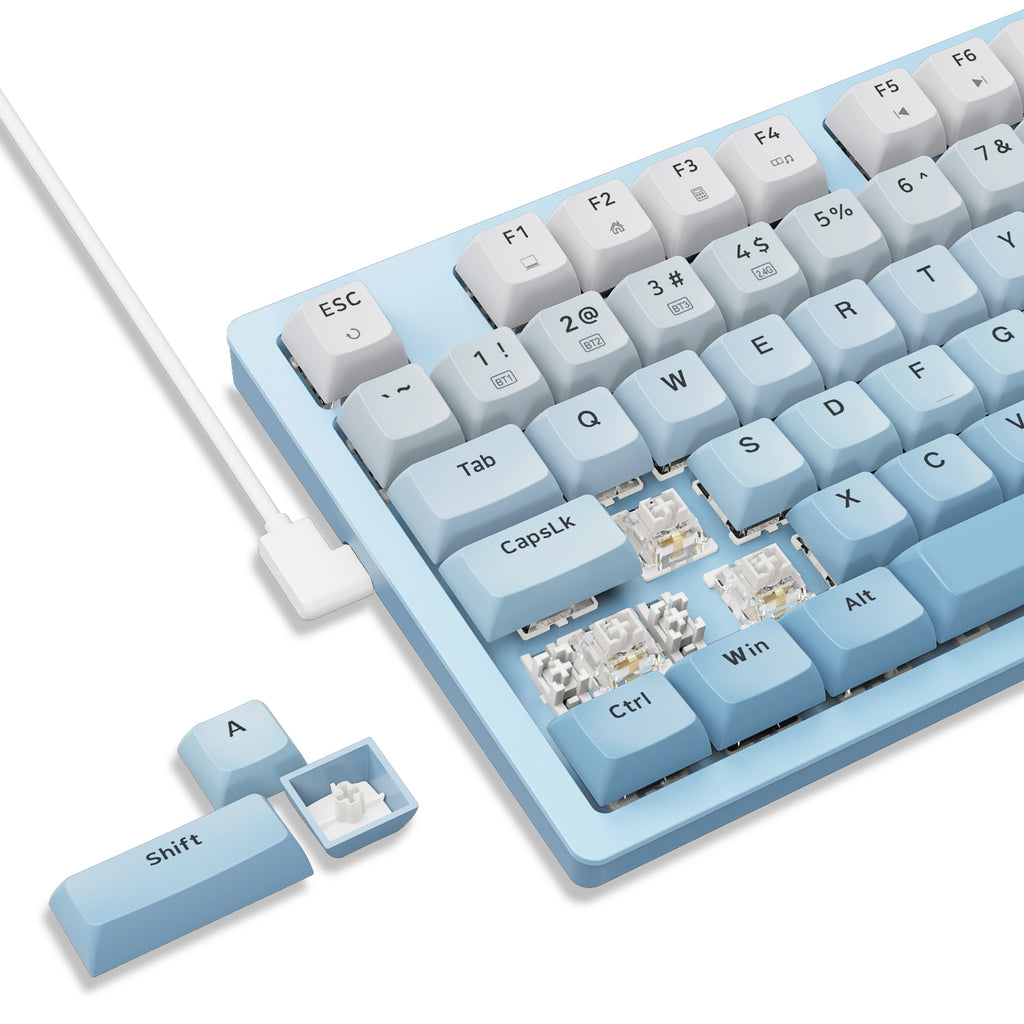 Z94 E-Yooso Z-94 Tri-Mode RGB 94-Keys Hot-Swappable Mechanical Keyboard Wh