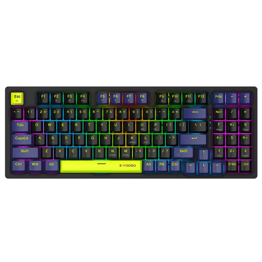 Z94 E-Yooso Z-94 Rainbow Light 94-Keys Hot-Swappable Wired Mechanical ...
