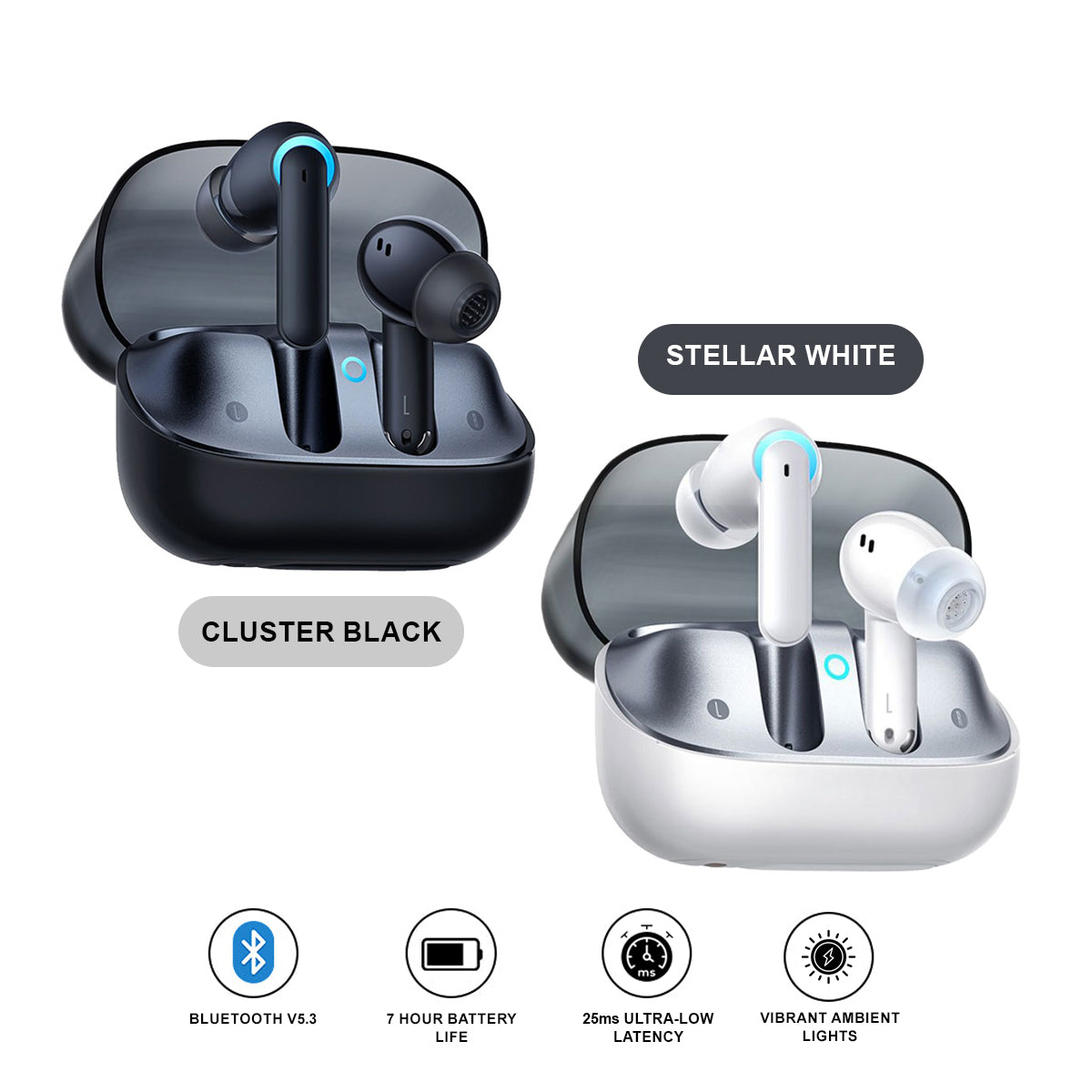 Baseus AeQur G10 True Wireless Earphone (Cluster Black, Stellar White) (A00055400111-00, A00055400221-00)