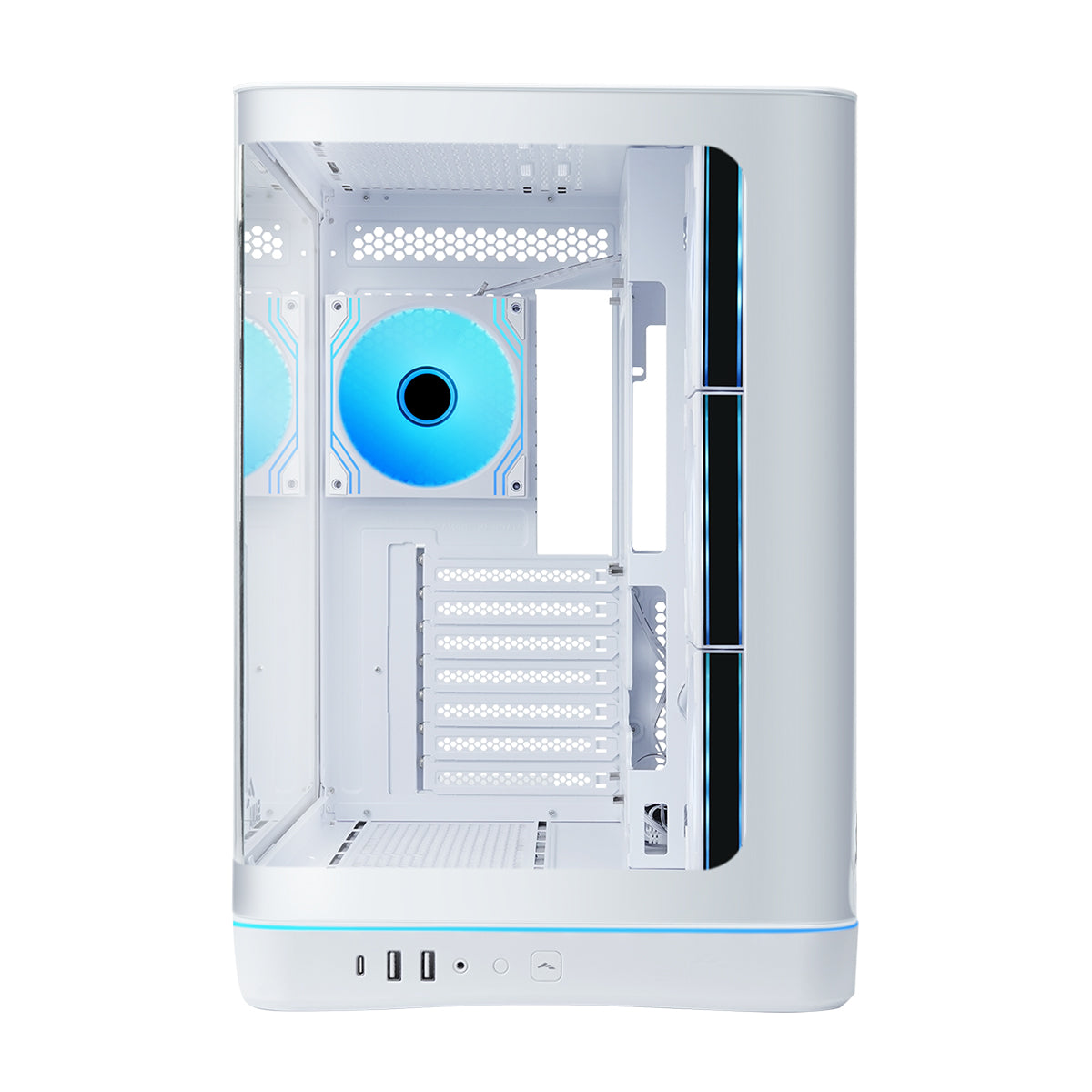Sama V62S Mid-Tower Curved Panoramic TG Panel PC Case with 4x Pre-Installed ARGB Infinity Fans
