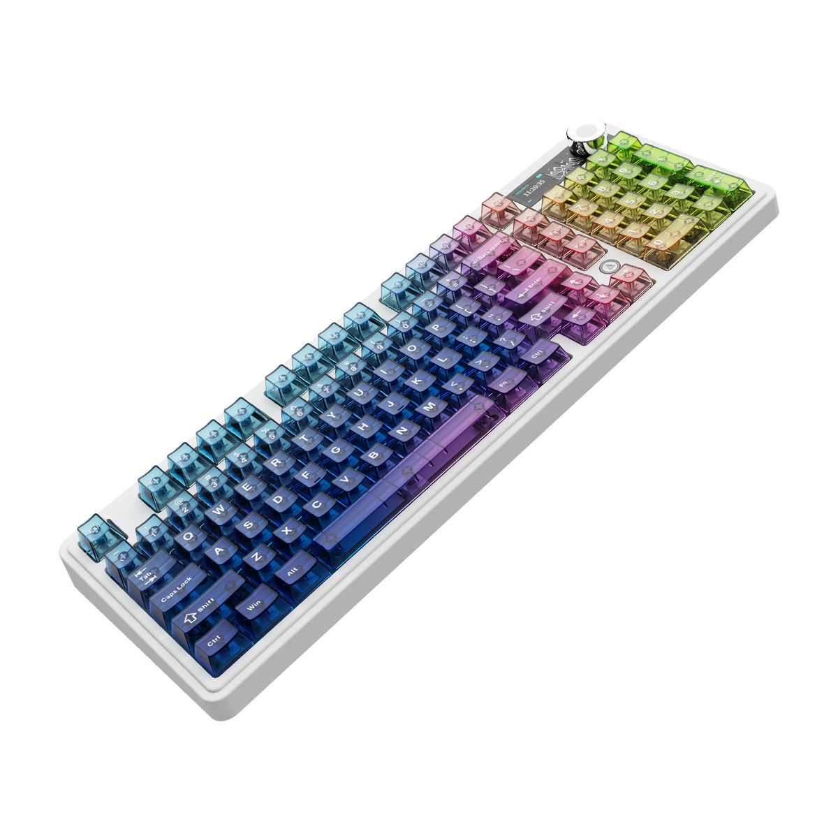 Ajazz AK980 V2 Pro RGB Tri-Mode Mechanical Keyboard (Transparent Blue Purple Pink Orange) (Lichee Switch)