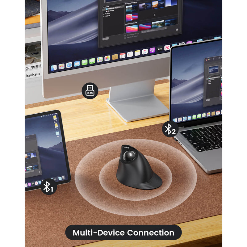 ProtoArc EM05 NL Ergonomic Vertical Wireless Trackball Mouse