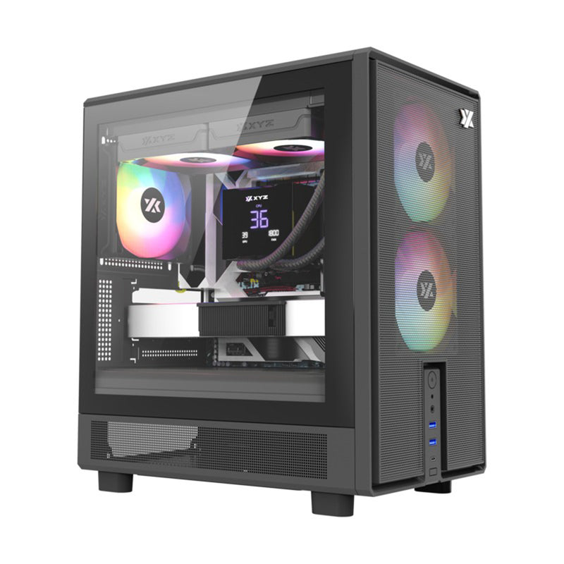 XYZ Airone 100 X Mesh ATX PC Case with 6 Pre-installed 120mm ARGB Fans