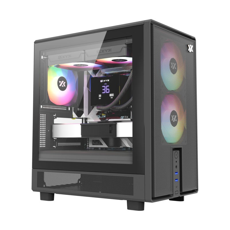 XYZ Atom M-ATX PC Case with 3 Pre-Installed 120mm Pulsar ARGB Fans