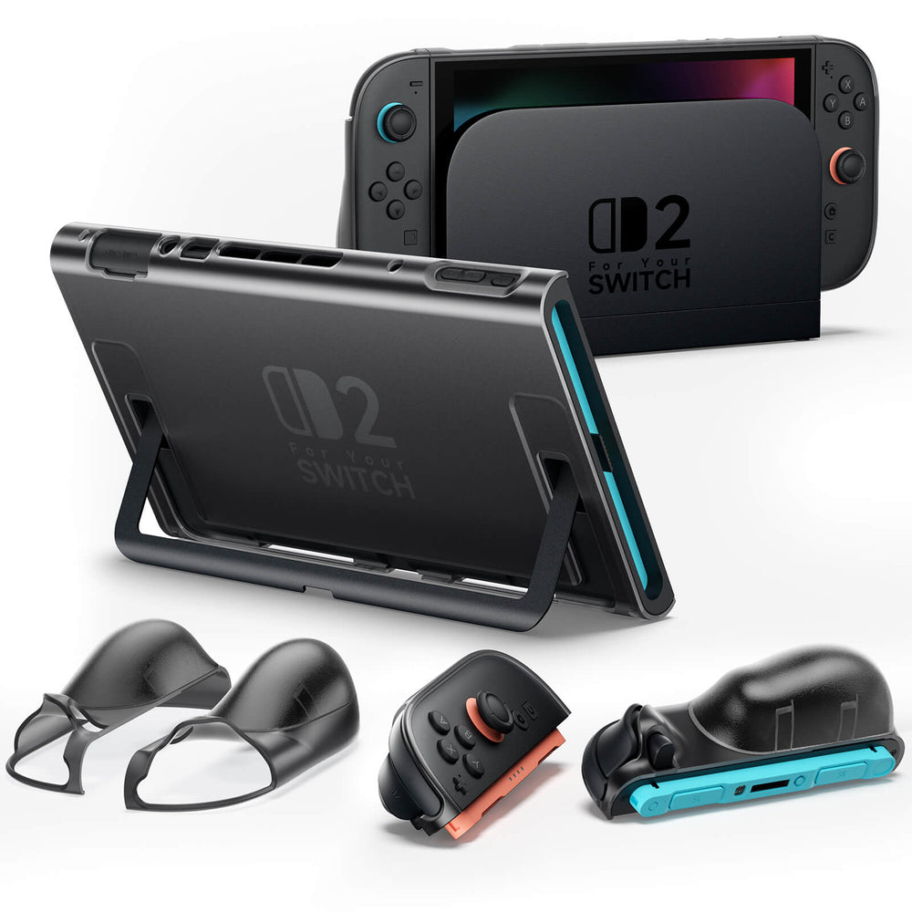 Switch 2 Transparent Shell JSAUX Split Transparent Ergonomic Protective Case for Nintendo Switch 2 ...