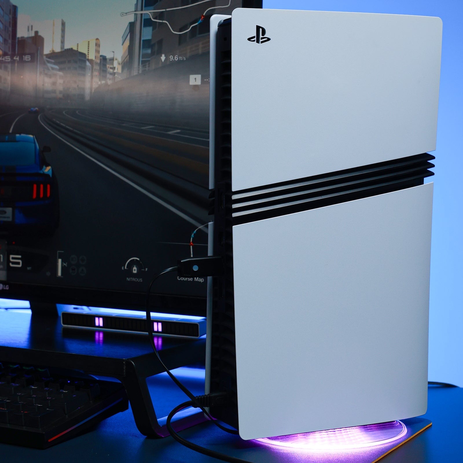 IINE Illuminated Vertical Stand for PS5 / PS5 Slim (Transparent) (L986)