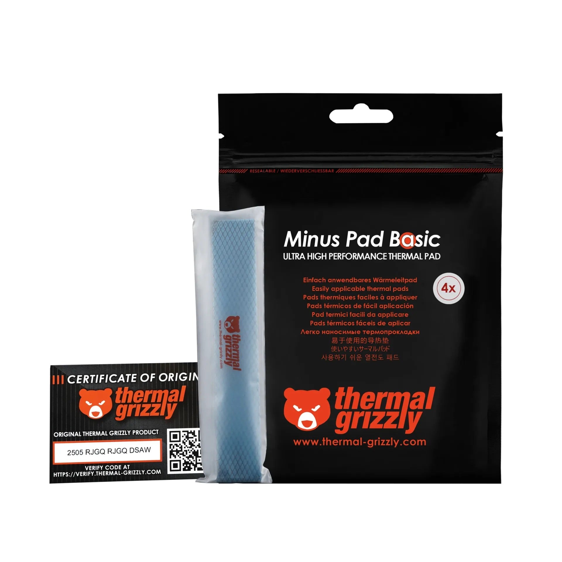 Thermal Grizzly Minus Pad Basic - 120x20x1.0mm 4 pcs.