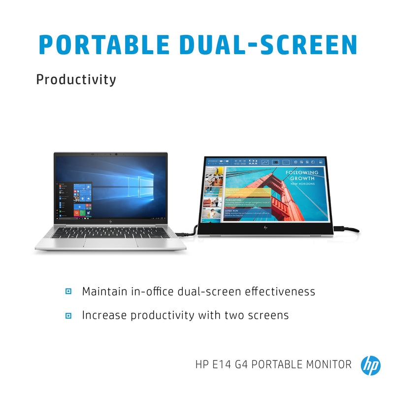 HP E14 G4 1B065AA 14" Diagonal FHD IPS 60Hz USB Type-C Portable Monitor