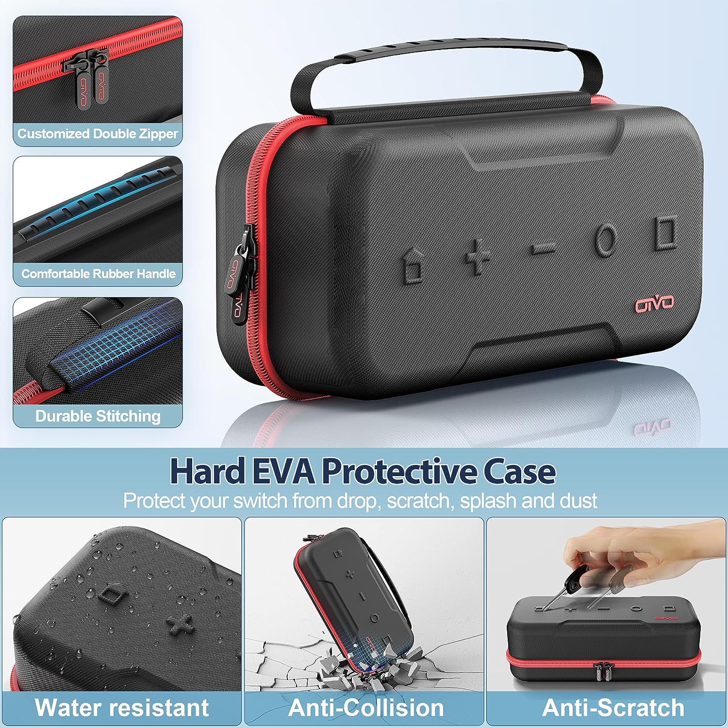 NSW OIVO Carry Case For N-Switch / N-Switch OLED (RED) (IV-SW188X-US)