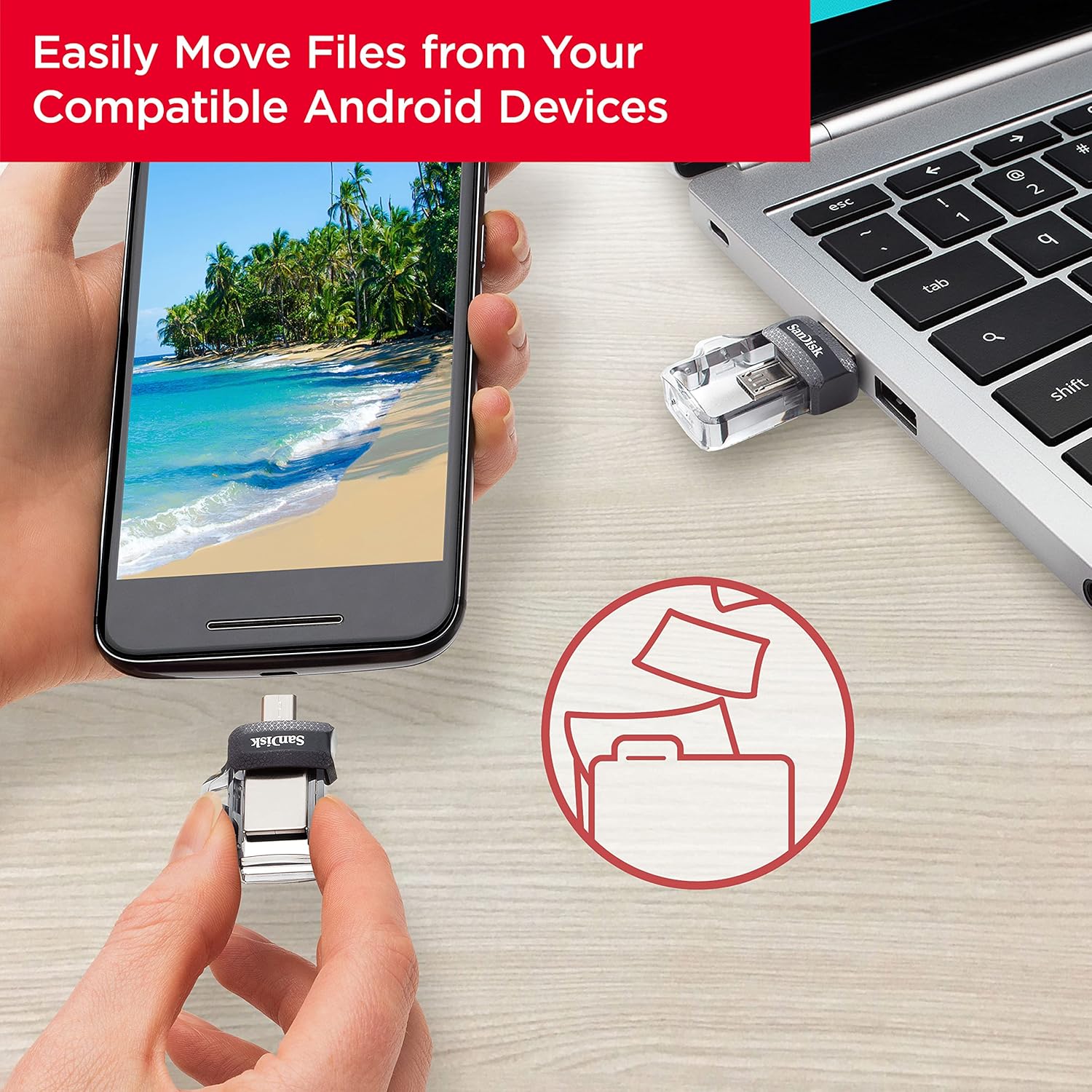 Sandisk Ultra Dual Drive m3.0 USB 3.0 & micro-USB 130MB/s Read