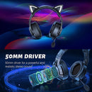 Onikuma K9 Cat Ears RGB Noise Cancelling Gaming Headset With Microphone (Black)