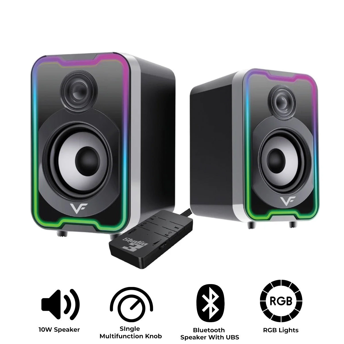 VF Vinnfier Studio 3 RGB Bluetooth/USB/AUX Speaker (VF-ST3)