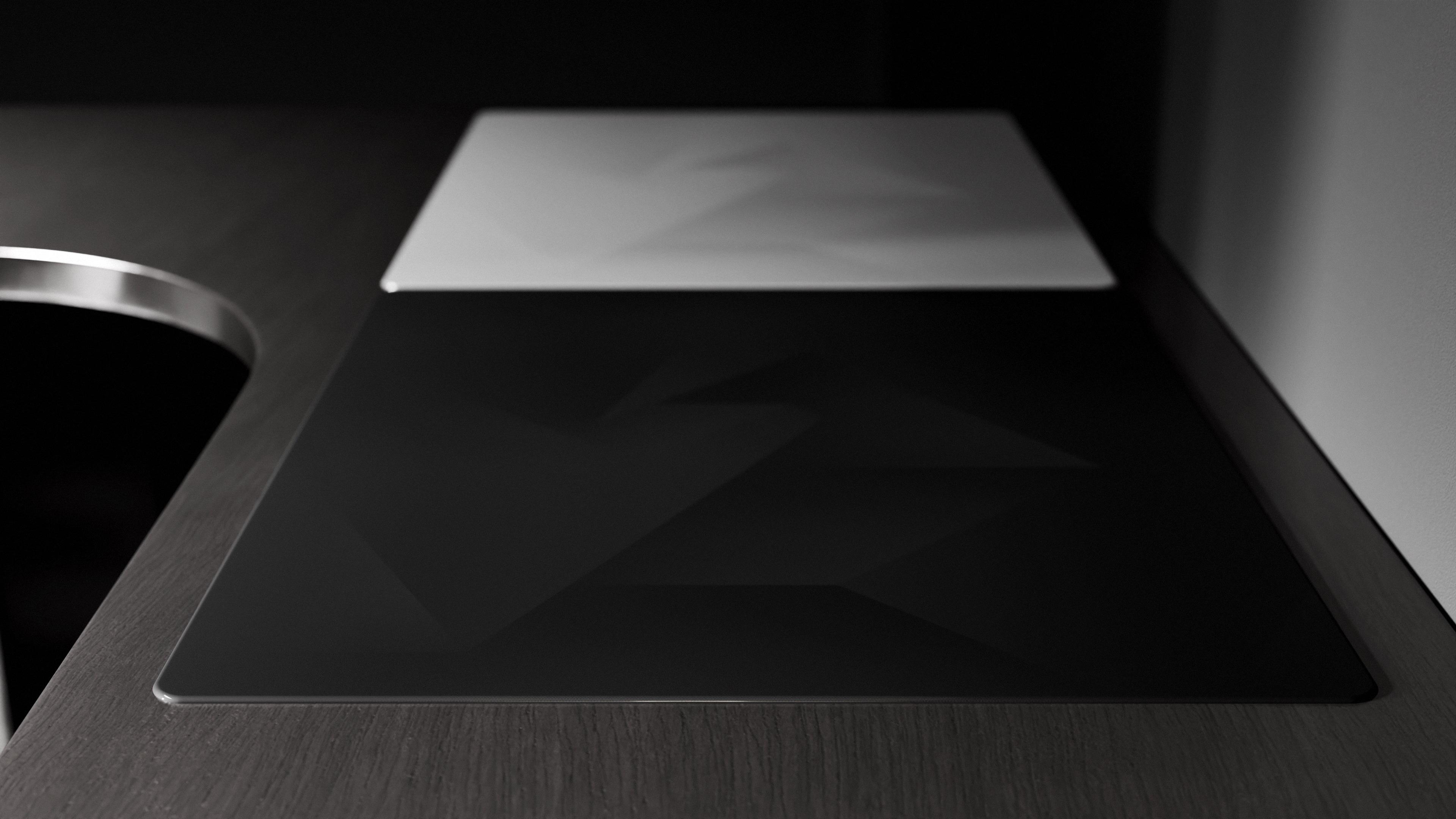 GLSSWRKS Polarity Series Glass Mousepad (Large, XLarge) (Black)