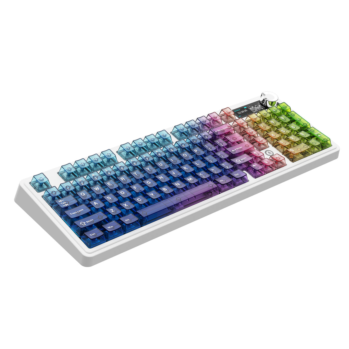 Ajazz AK980 V2 Pro RGB Tri-Mode Mechanical Keyboard (Transparent Blue Purple Pink Orange) (Lichee Switch)