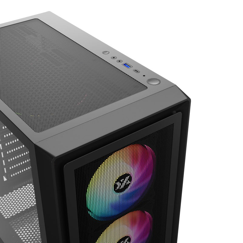 XYZ Airone 100 X Mesh ATX PC Case with 6 Pre-installed 120mm ARGB Fans | DataBlitz