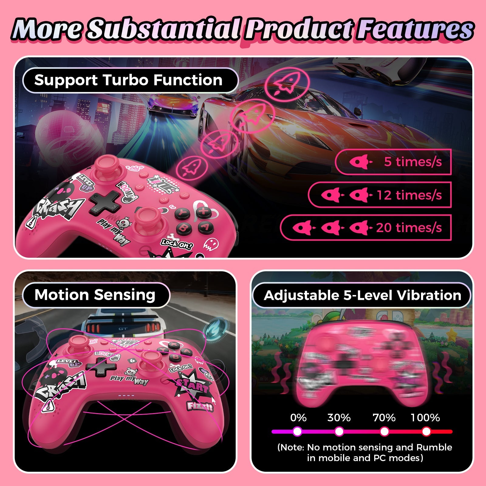 IINE Artemis Leopard Sparkle Wireless Controller with Charging Dock