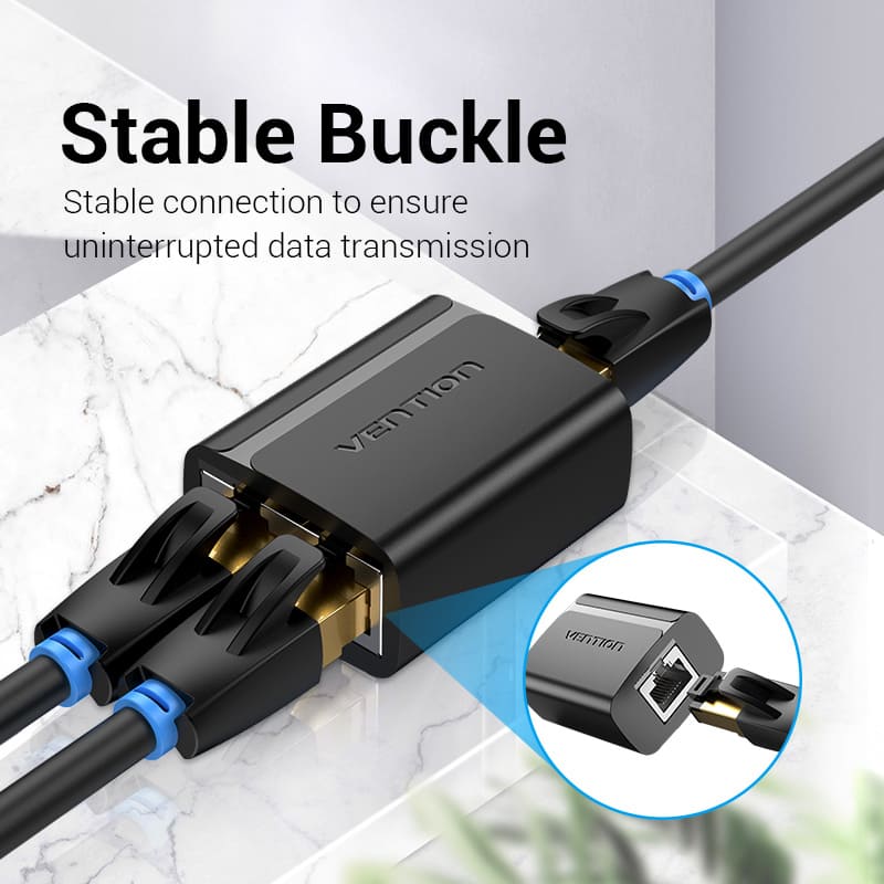 Vention RJ45 PVC Type Splitter Adapter (Black) (IPTB0)