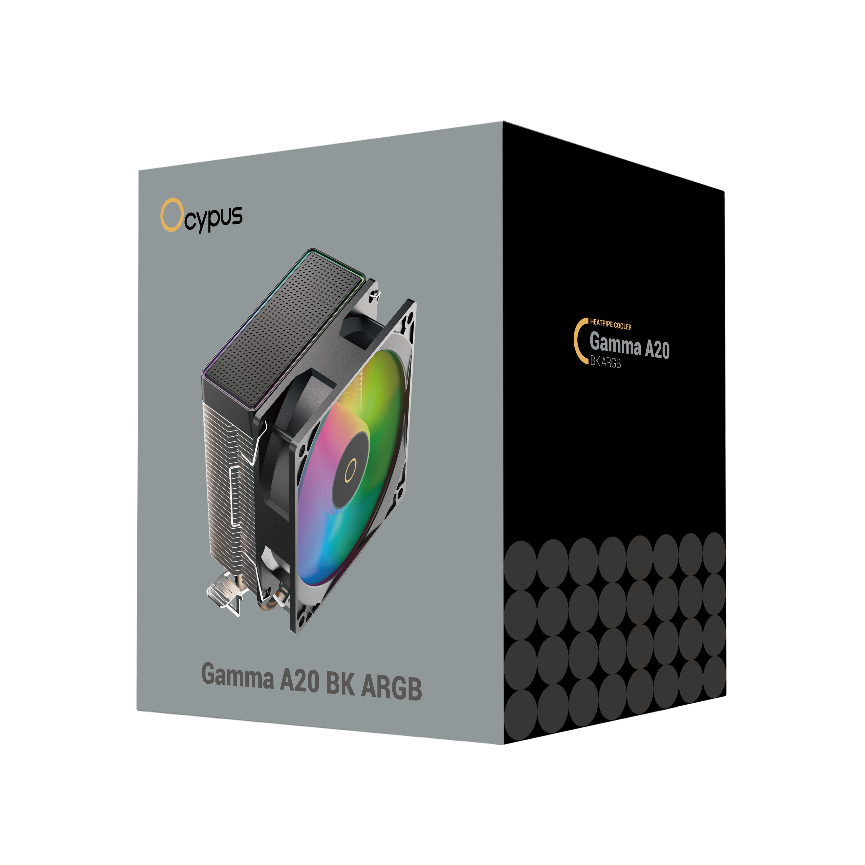 Ocypus Gamma A20 ARGB Dual Heat Pipes, 92mm Fan Small-Tower Air Cooler with ARGB Lighting