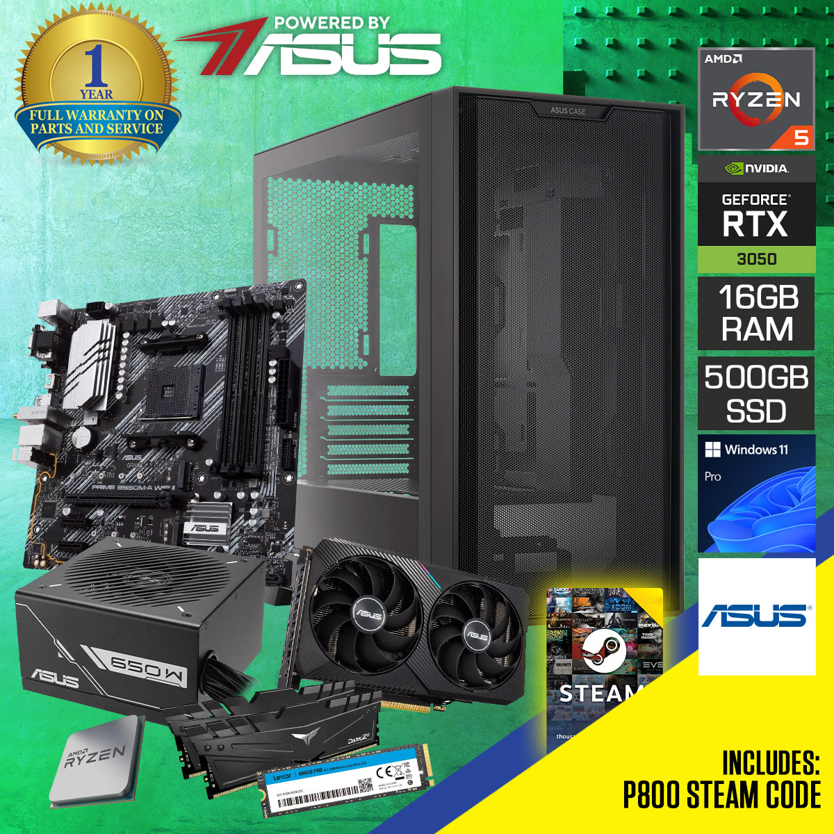 Powered by ASUS: A21 Black Desktop Gaming PC