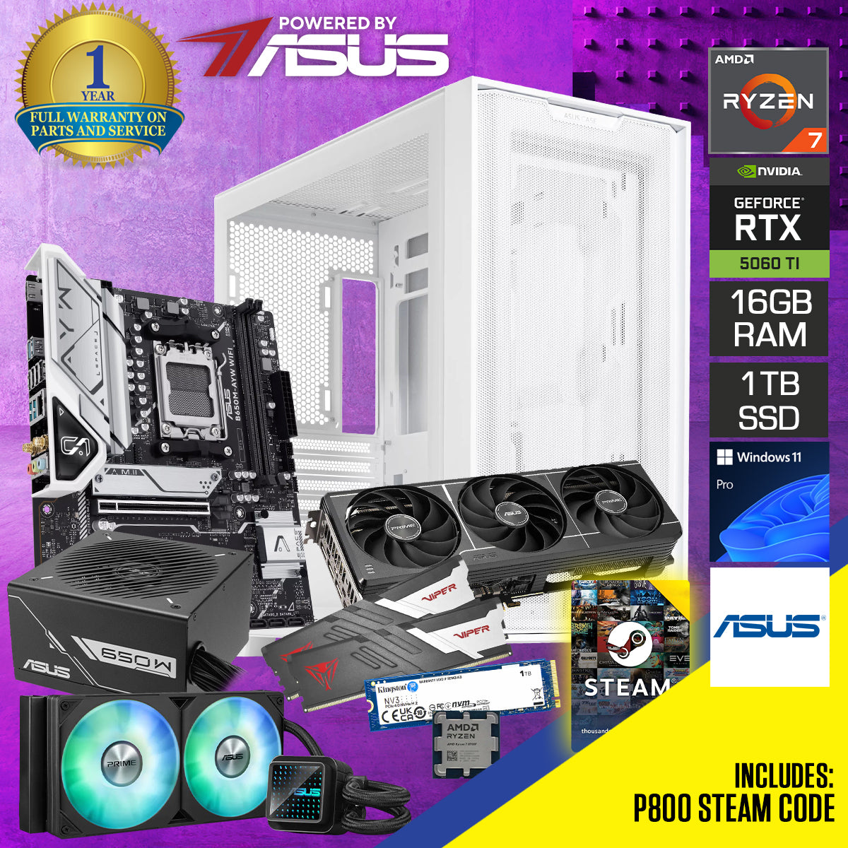Powered by ASUS: A21 Black Desktop Gaming PC