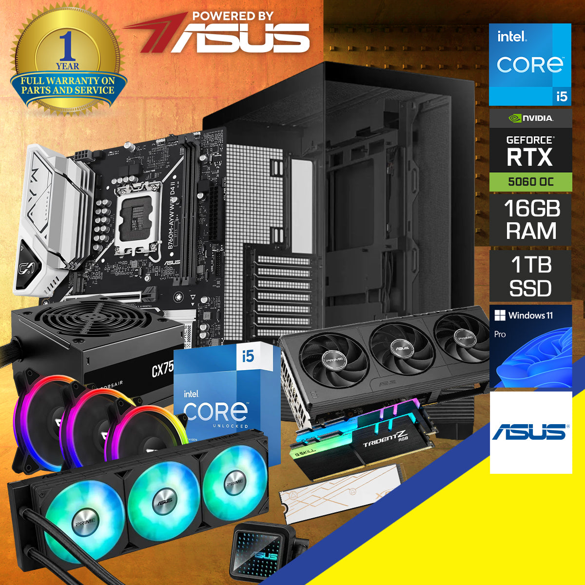 Powered by Asus: A31 Black Desktop Gaming PC