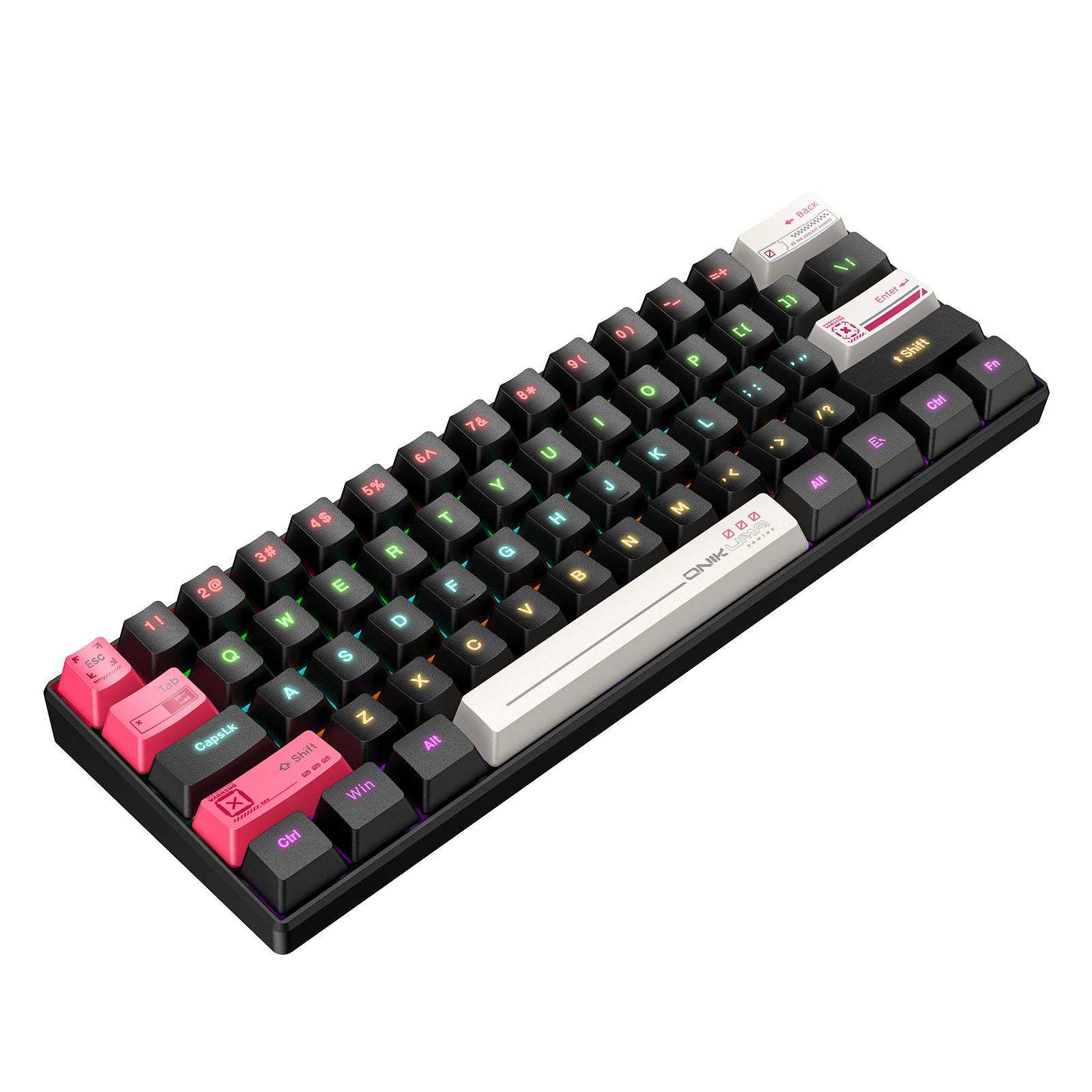 Onikuma MT605 Tri-Mode RGB 61 Keys Mechanical Keyboard (Black) 