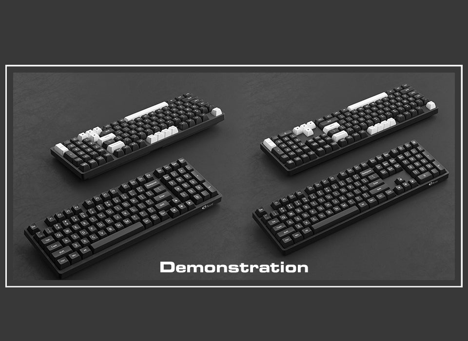 AKKO White On Black Keycaps Set ABS SAL 195 Keys