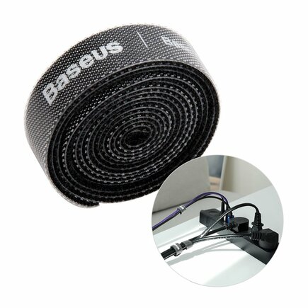 Baseus Colourful Circle Velcro Strap 1M (Black) (ACMGT-E01)