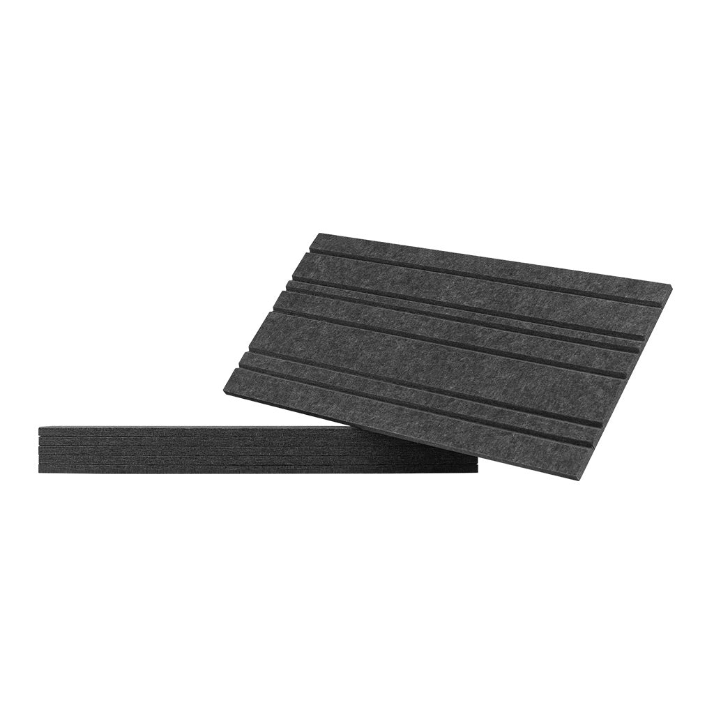Streamplify Acoustic Panel Slim 12mm High-Density Polyester Fiber 60X30CM (6-Packs) (Dark Grey & Pink)