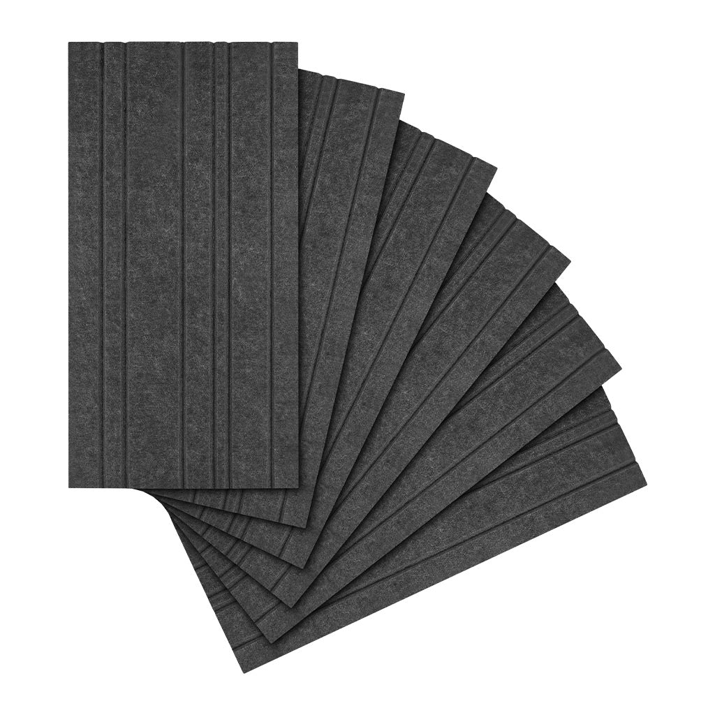 Streamplify Acoustic Panel Slim 12mm High-Density Polyester Fiber 60X30CM (6-Packs) (Dark Grey & Pink)