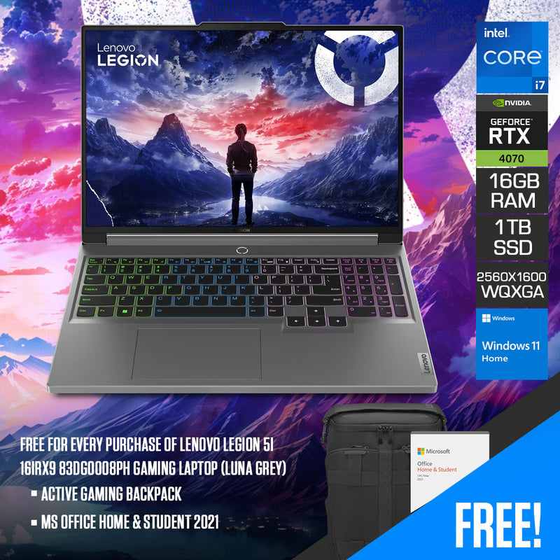 Lenovo Legion 5i 16IRX9 83DG0008PH Gaming Laptop (Luna Grey) | DataBlitz