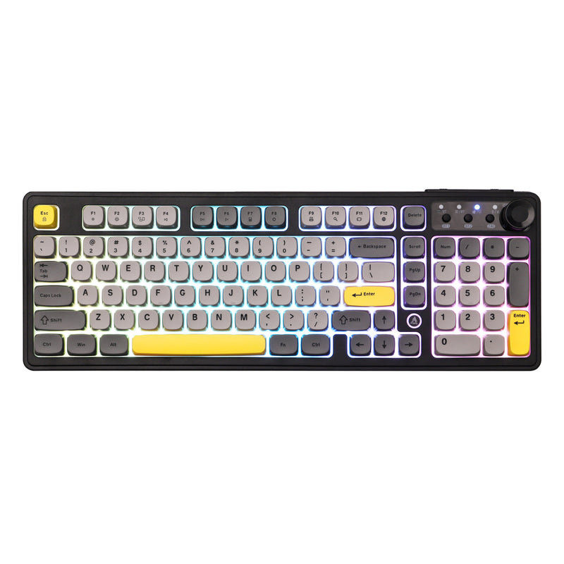 Ajazz AF98 Plus RGB Wired 97-Keys Membrane Keyboard (Black/Grey/Yellow)