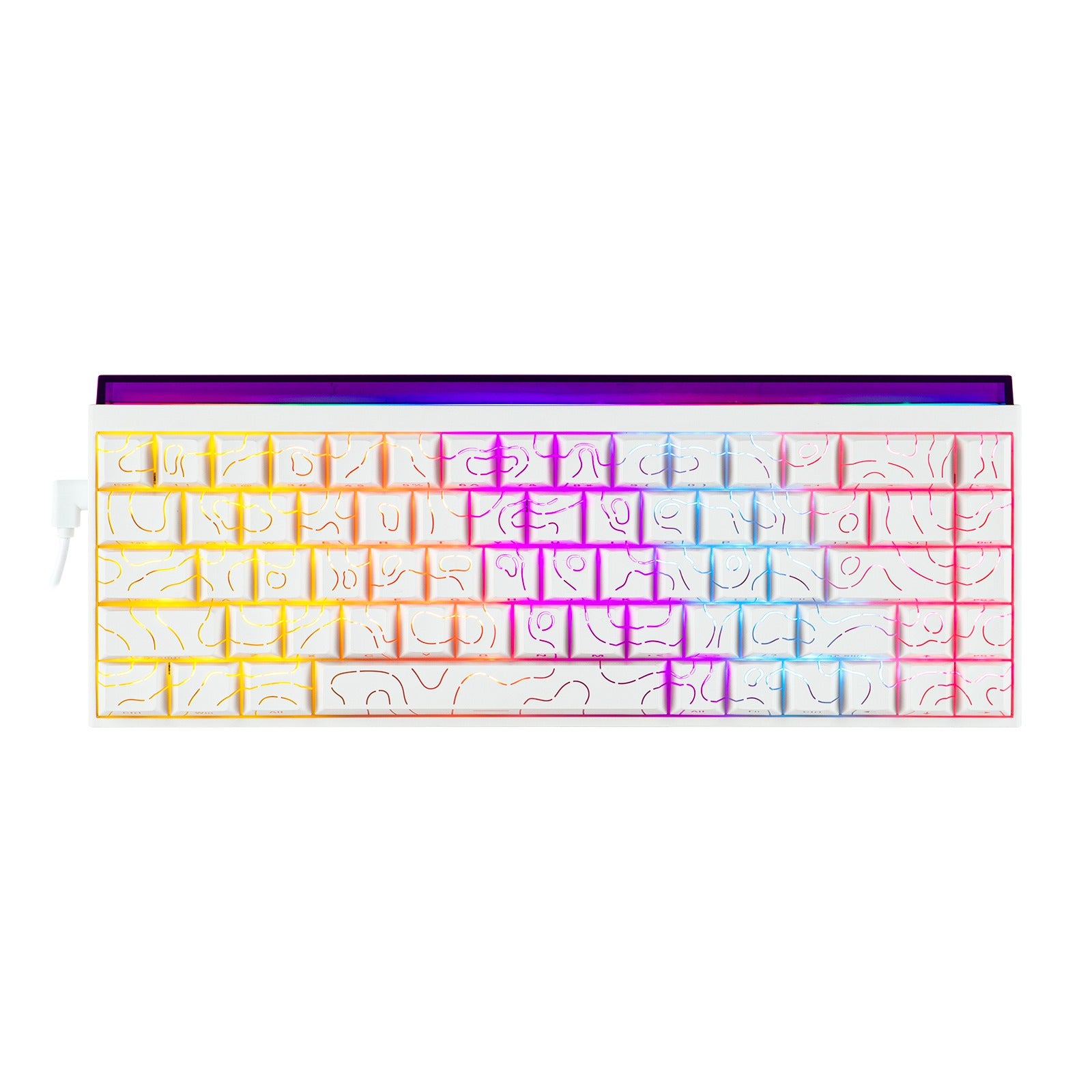 Nacodex x Ajazz NK68 Mixed Light Wired 68-Key Hot-Swappable Mechanical Keyboard (White Contour)