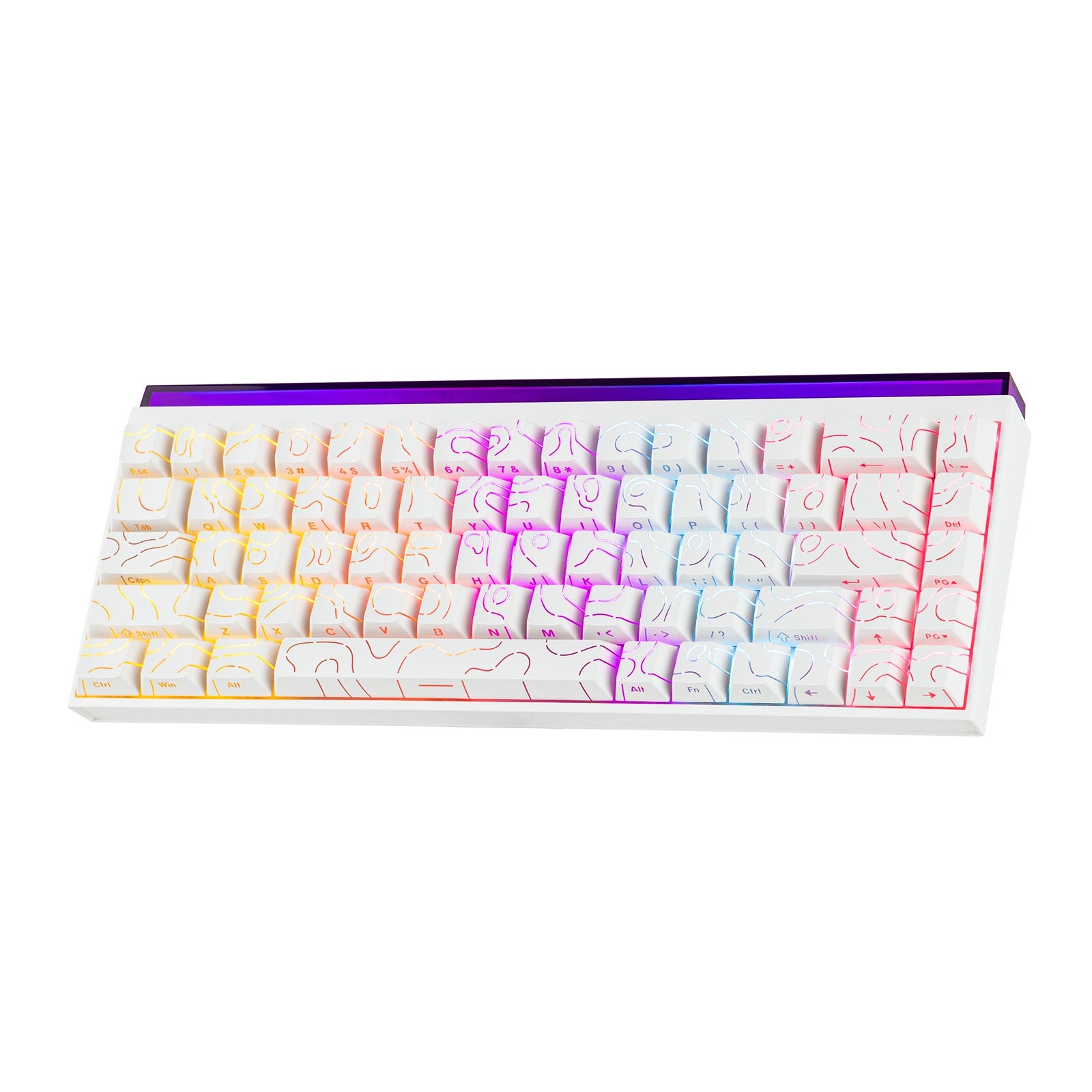 Nacodex x Ajazz NK68 Mixed Light Wired 68-Key Hot-Swappable Mechanical Keyboard (White Contour)