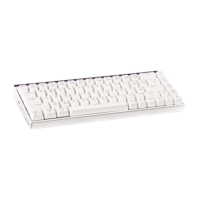 Nacodex x Ajazz NK68 Mixed Light Wired 68-Key Hot-Swappable Mechanical Keyboard (White) (Red Switch)