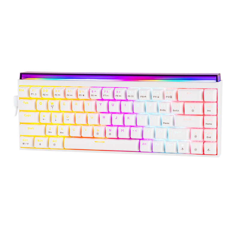 Nacodex x Ajazz NK68 Mixed Light Wired 68-Key Hot-Swappable Mechanical Keyboard (White) (Red Switch)