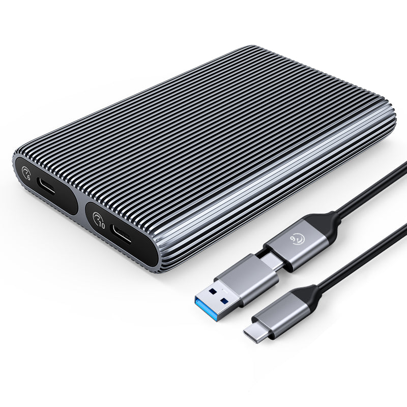 Orico Dual-Bay M.2 NVME + SATA SSD Enclosure (Grey) (AM2C3-2SN)