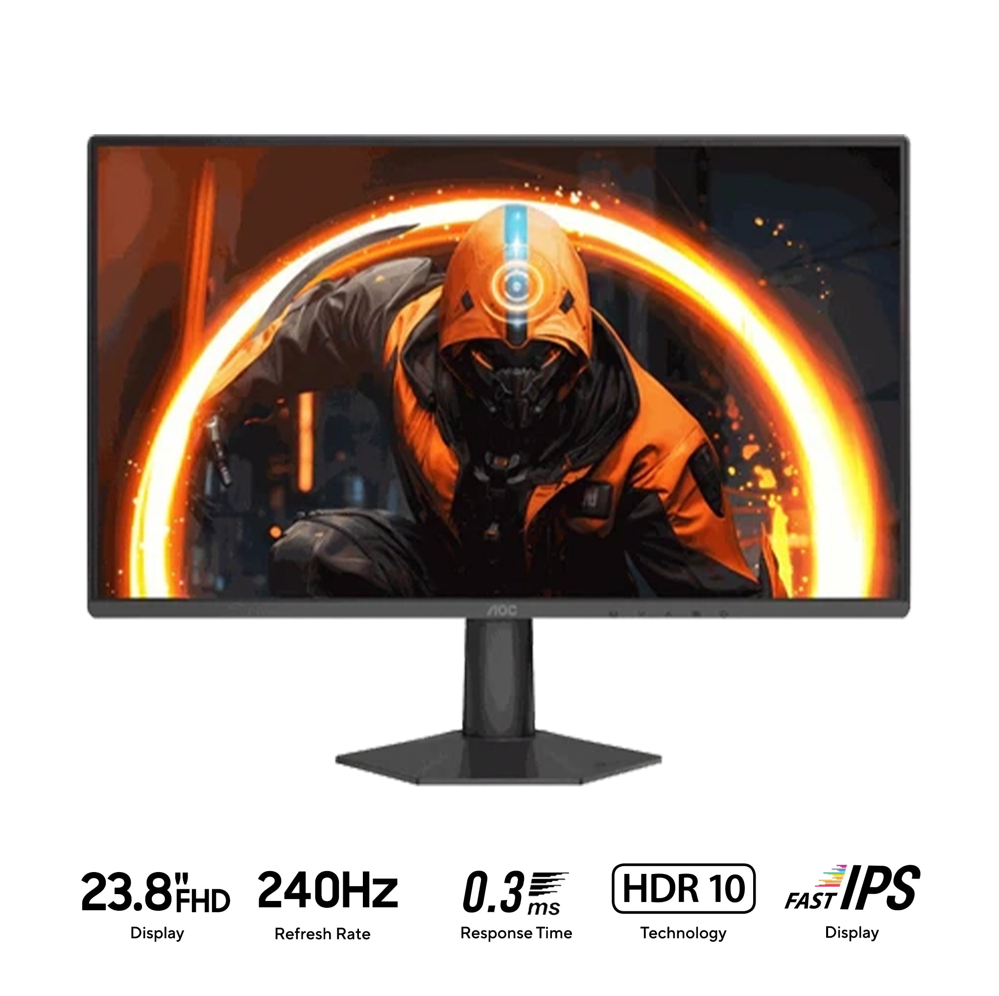 AOC 24G50Z 23.8" FHD (1920x1080) 240Hz / 260Hz OC 1ms GTG / 0.3ms MPRT Fast IPS Gaming Monitor with Tilt Adjustment
