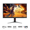 AOC Q27G4F/71 27" QHD (2560x1440) 180Hz 0.5ms (MPRT) /1ms (GtG) G-Sync Compatible Fast IPS Gaming Monitor (Black/Red)