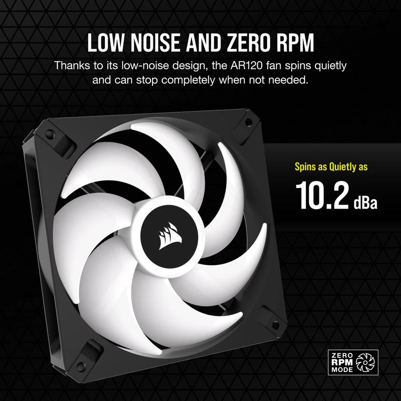 Corsair R120 Corsair iCUE AR120 Digital RGB 120mm PWM Fan (Black) (Single Pack)