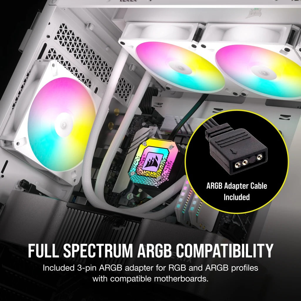 Corsair iCUE AR120 Digital RGB 120mm PWM Fan (White) (Triple Pack)