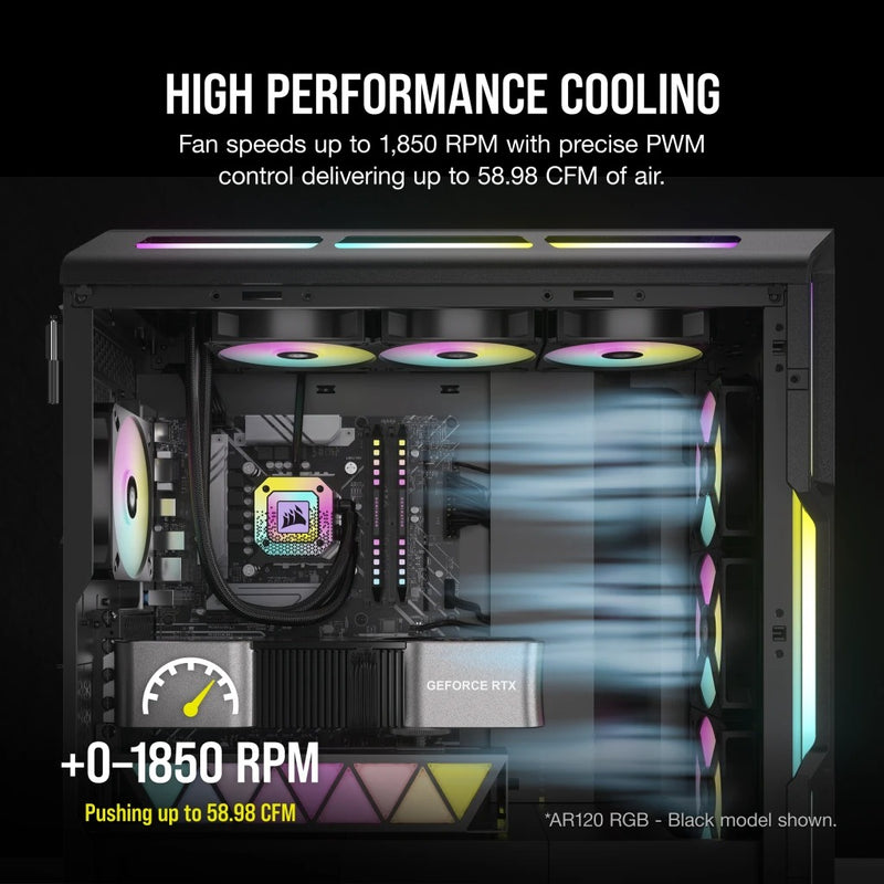 Corsair iCUE AR120 Digital RGB 120mm PWM Fan (White) (Triple Pack)