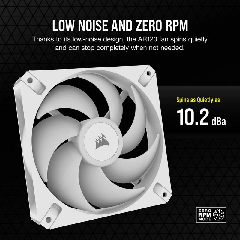 Corsair iCUE AR120 Digital RGB 120mm PWM Fan (White) (Triple Pack)